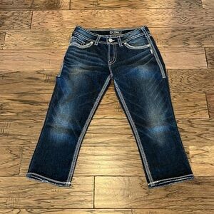 Silver Jeans Suki Surplus Capri Mid Rise Size 28
